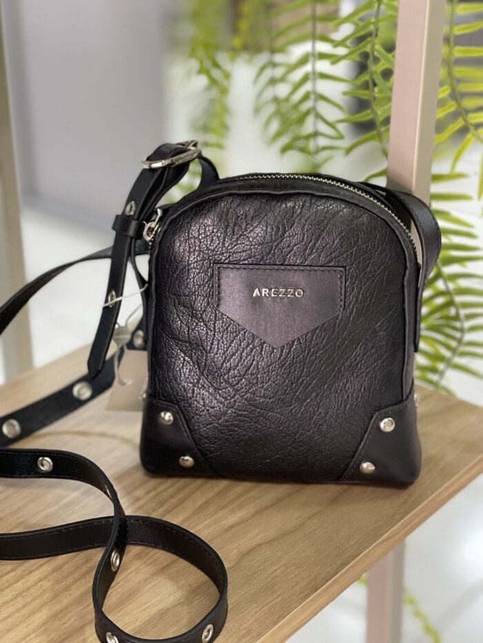 bolsa arezzo feminina em couro pequena transversal