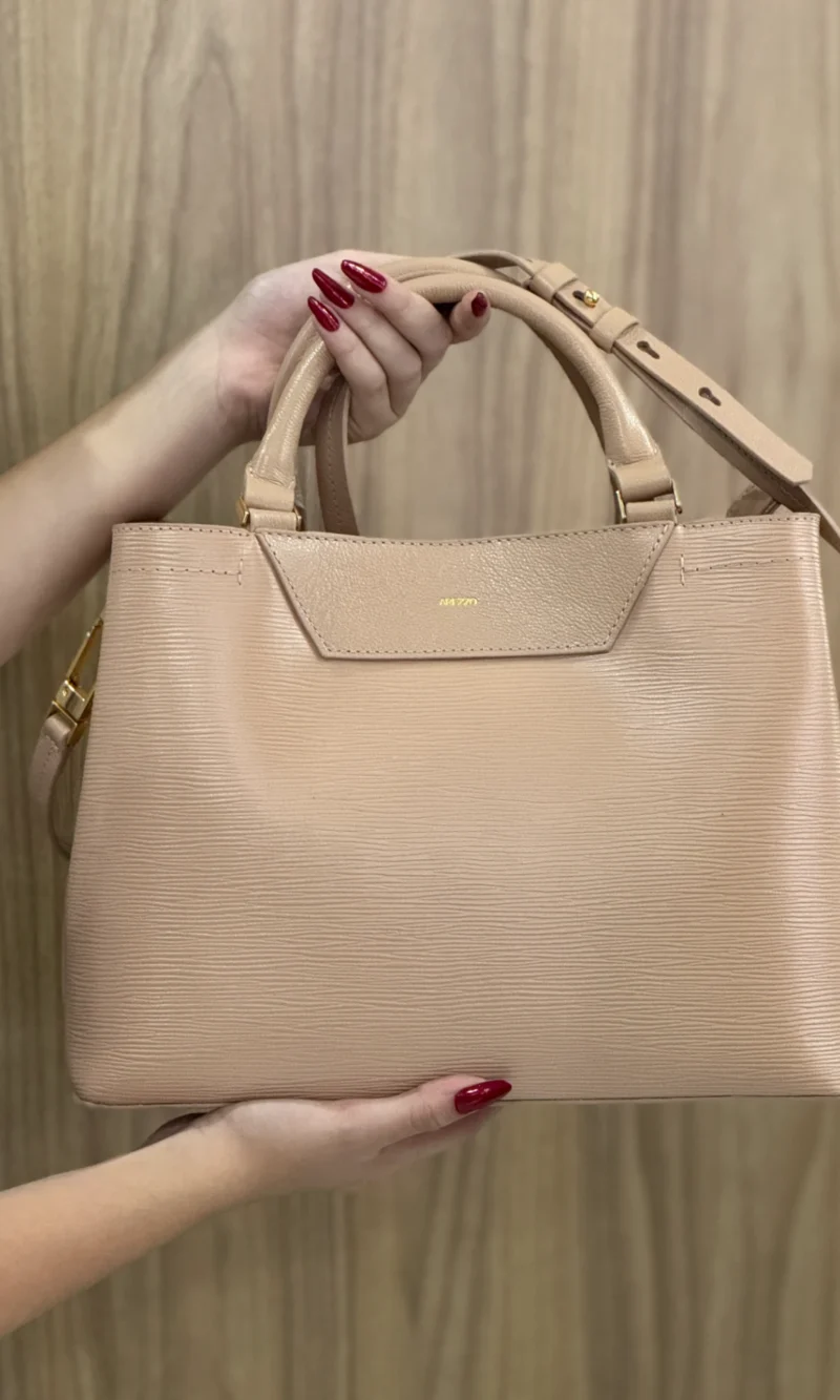 bolsa arezzo feminina compacta couro bege