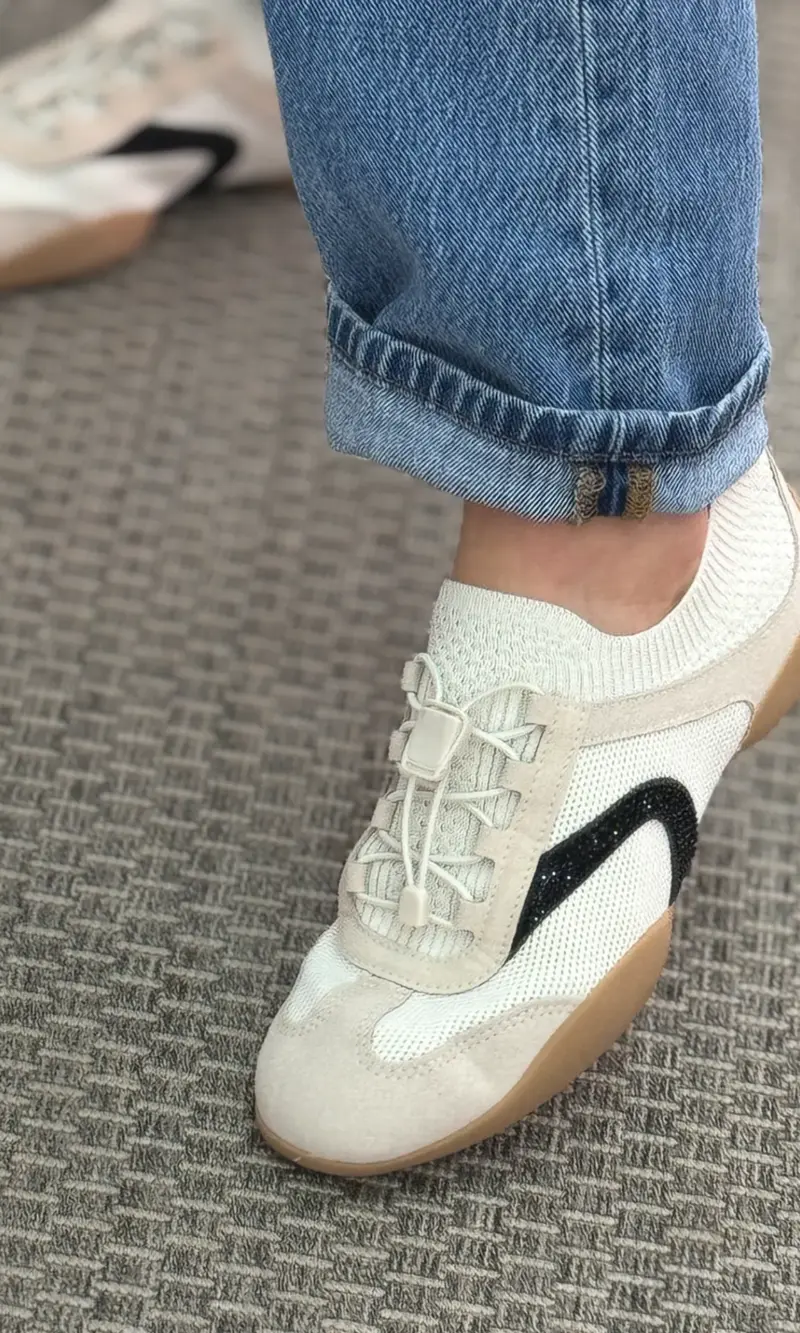 vizzano tênis fem casual baixo knit elástico off white/preto vizzano tênis fem casual baixo knit elástico off white/preto